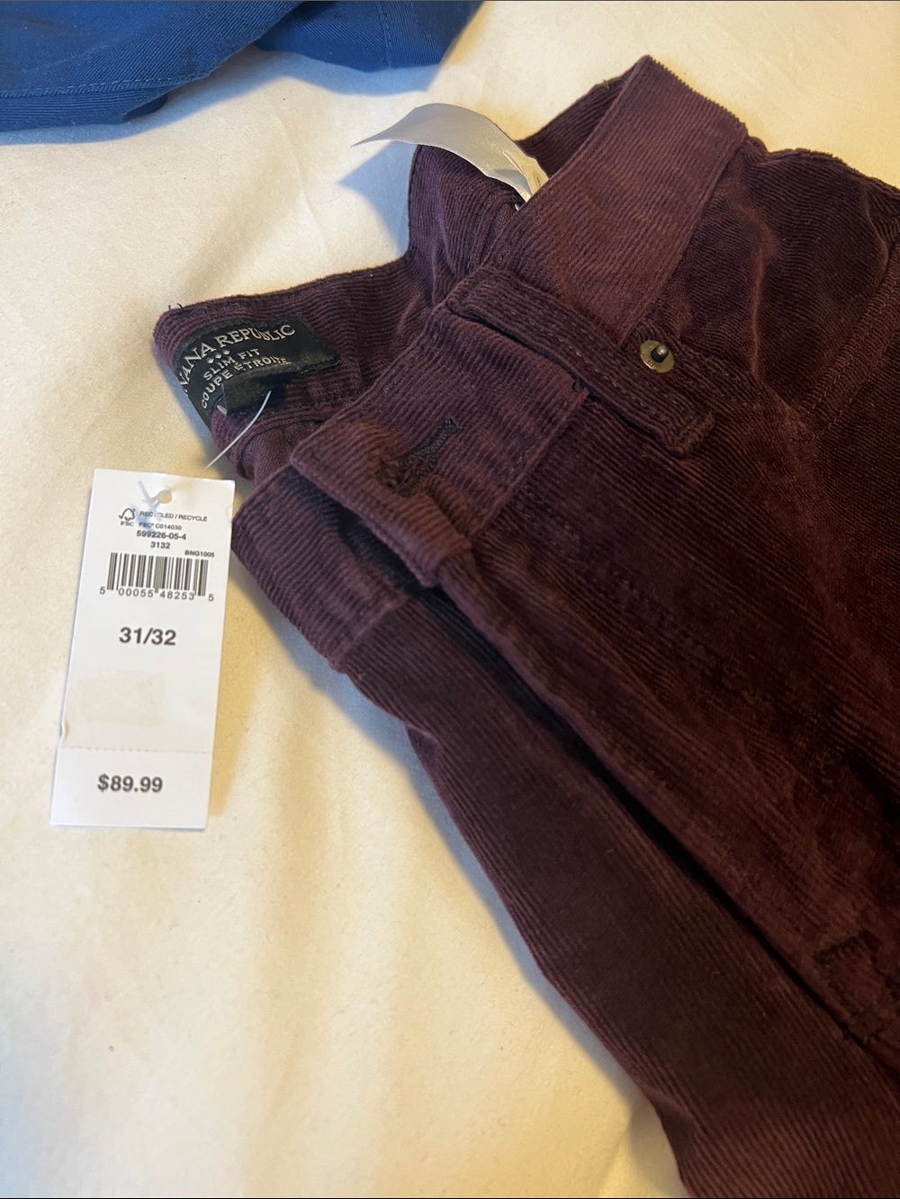 Banana Republic Slim Fit Corduroy Pants — Wine